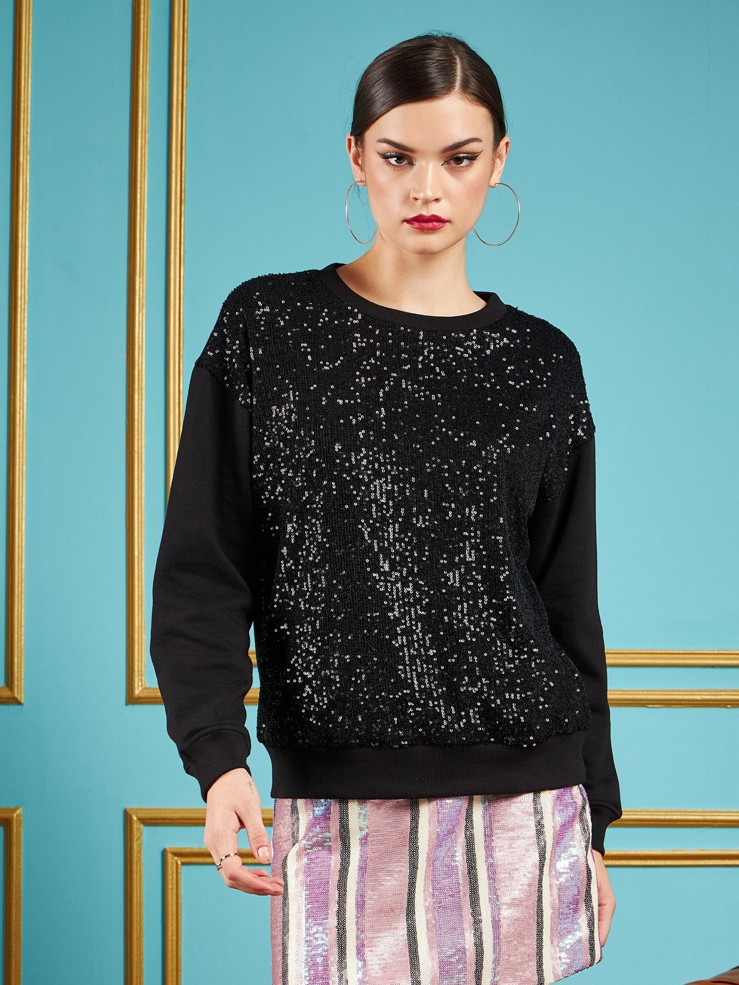 Women Oversized Sweatshirt Dropdown