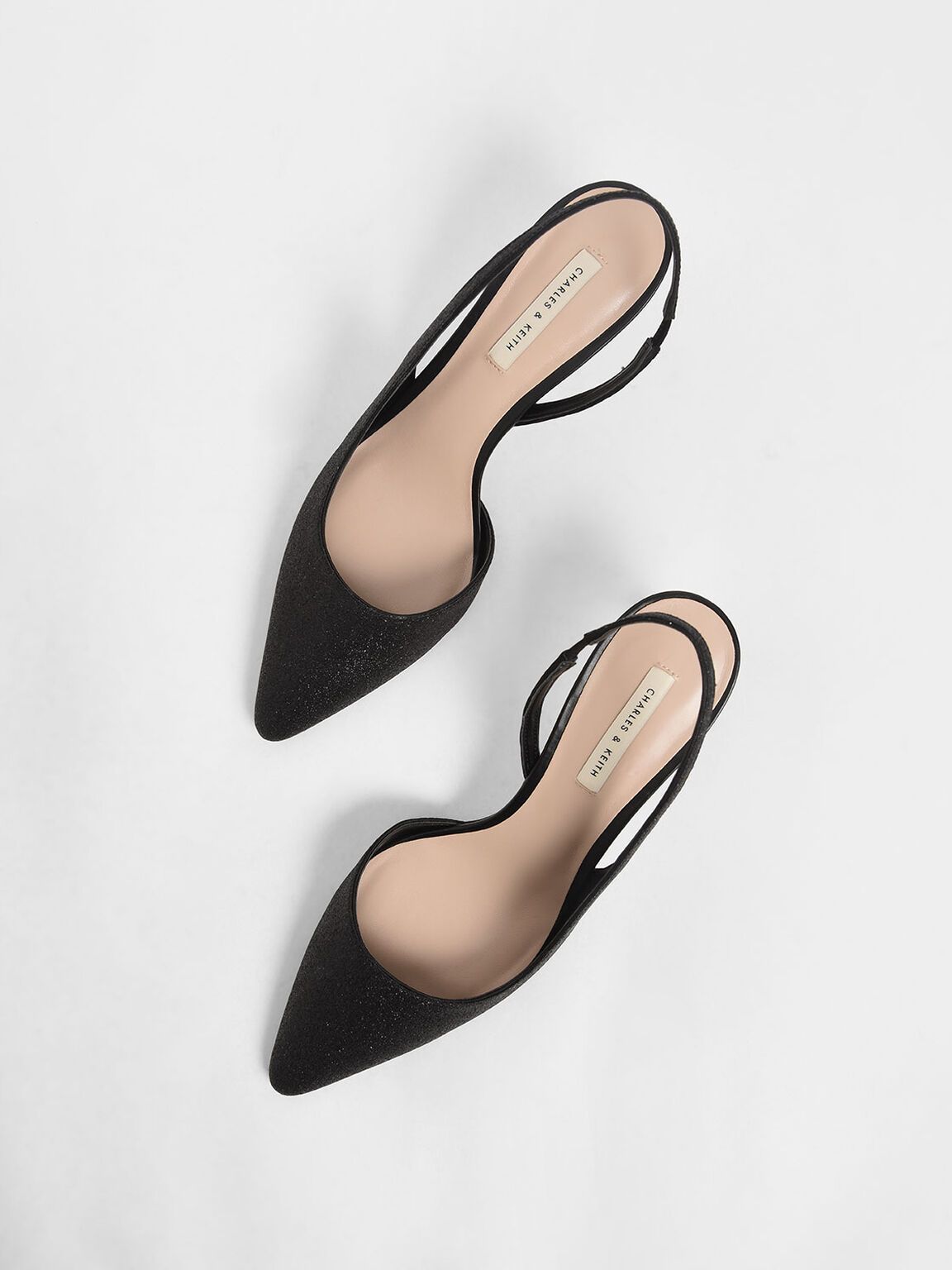 Glitzernde Half D'Orsay Slingback-Pumps