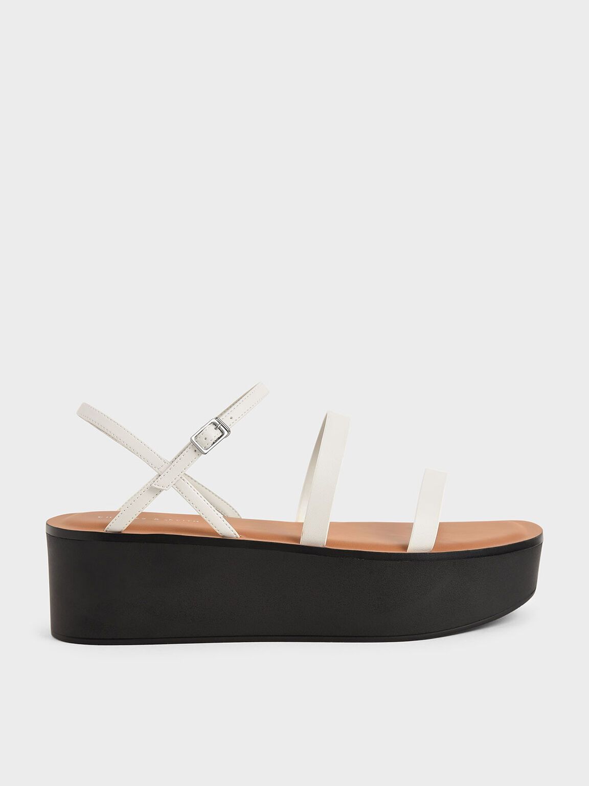 Riemchen-Flatform-Sandalen