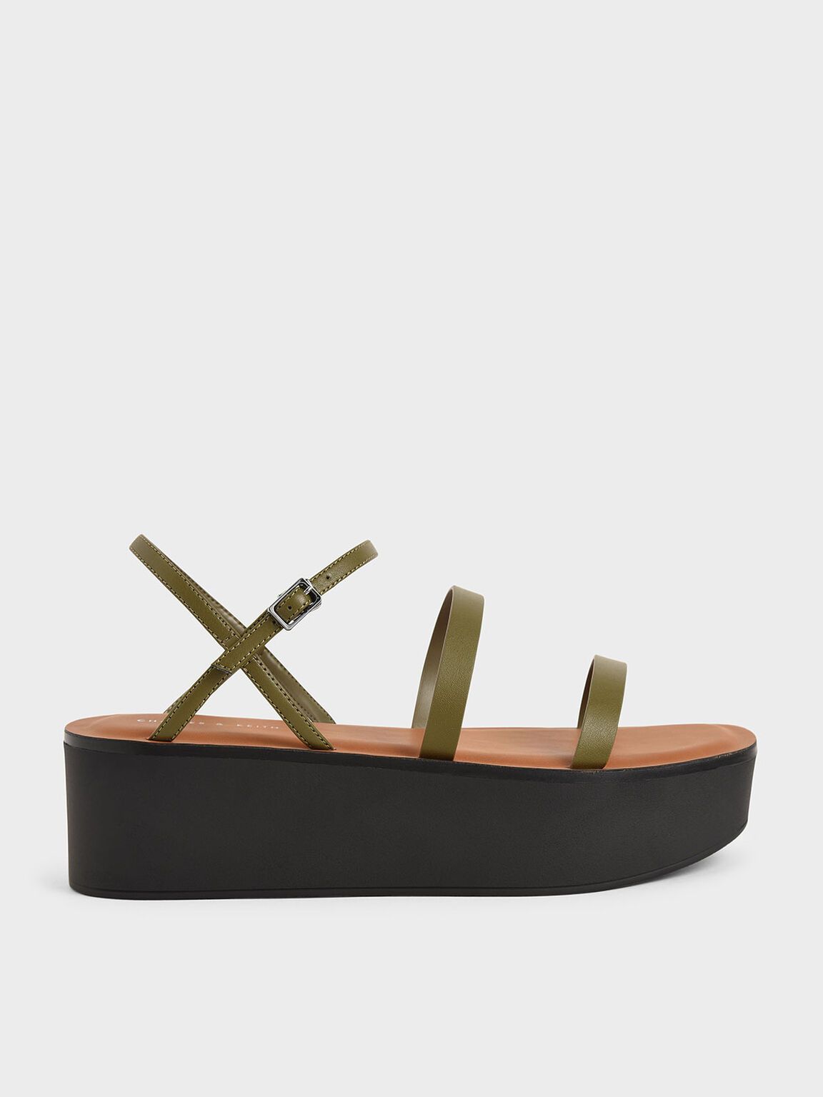 Riemchen-Flatform-Sandalen