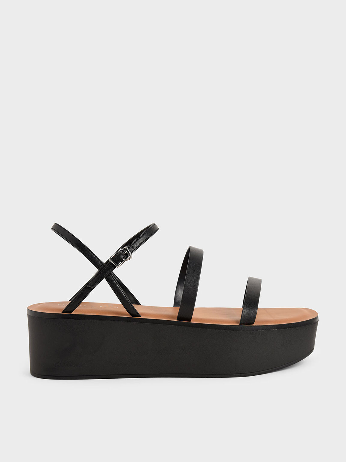 Riemchen-Flatform-Sandalen