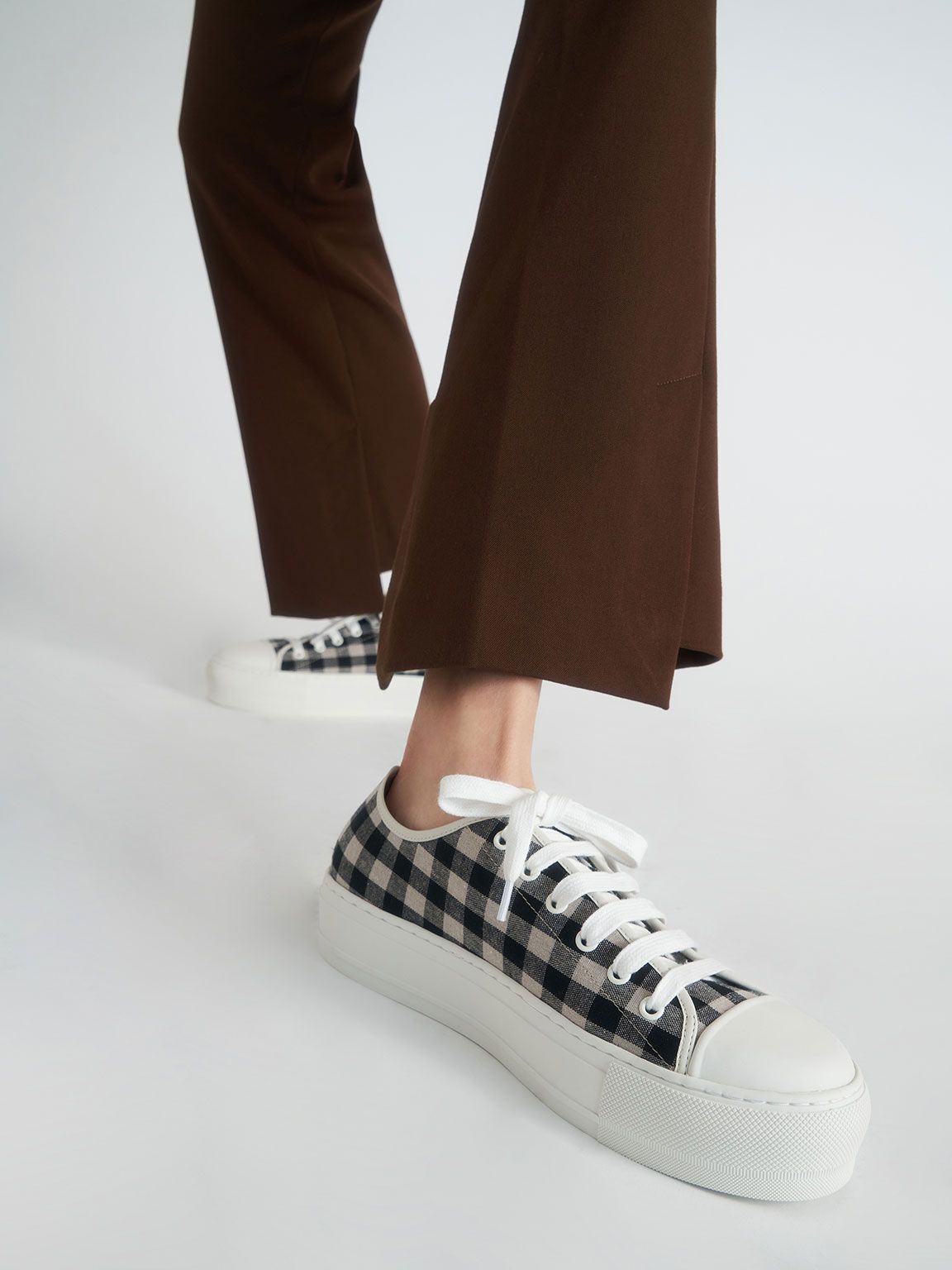 Gewebte Gingham-Sneaker