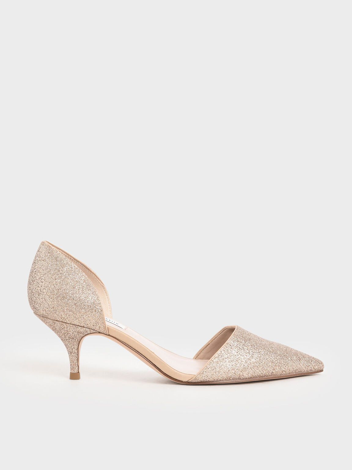 Escarpins D'Orsay Glitter Kitten Heel