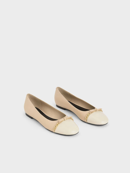 Grosgrain Chain-Link Ballerina Flats
