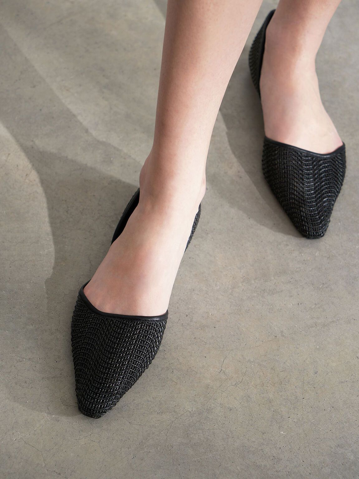 Woven D'Orsay Flats