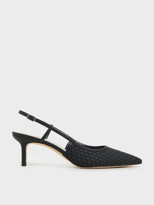 Woven Slingback Pumps